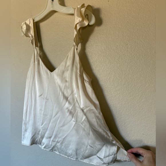 Cami NYC Silk Ruffle Strap Camisole Top Medium Ivory Cream NWT - Picture 1 of 5